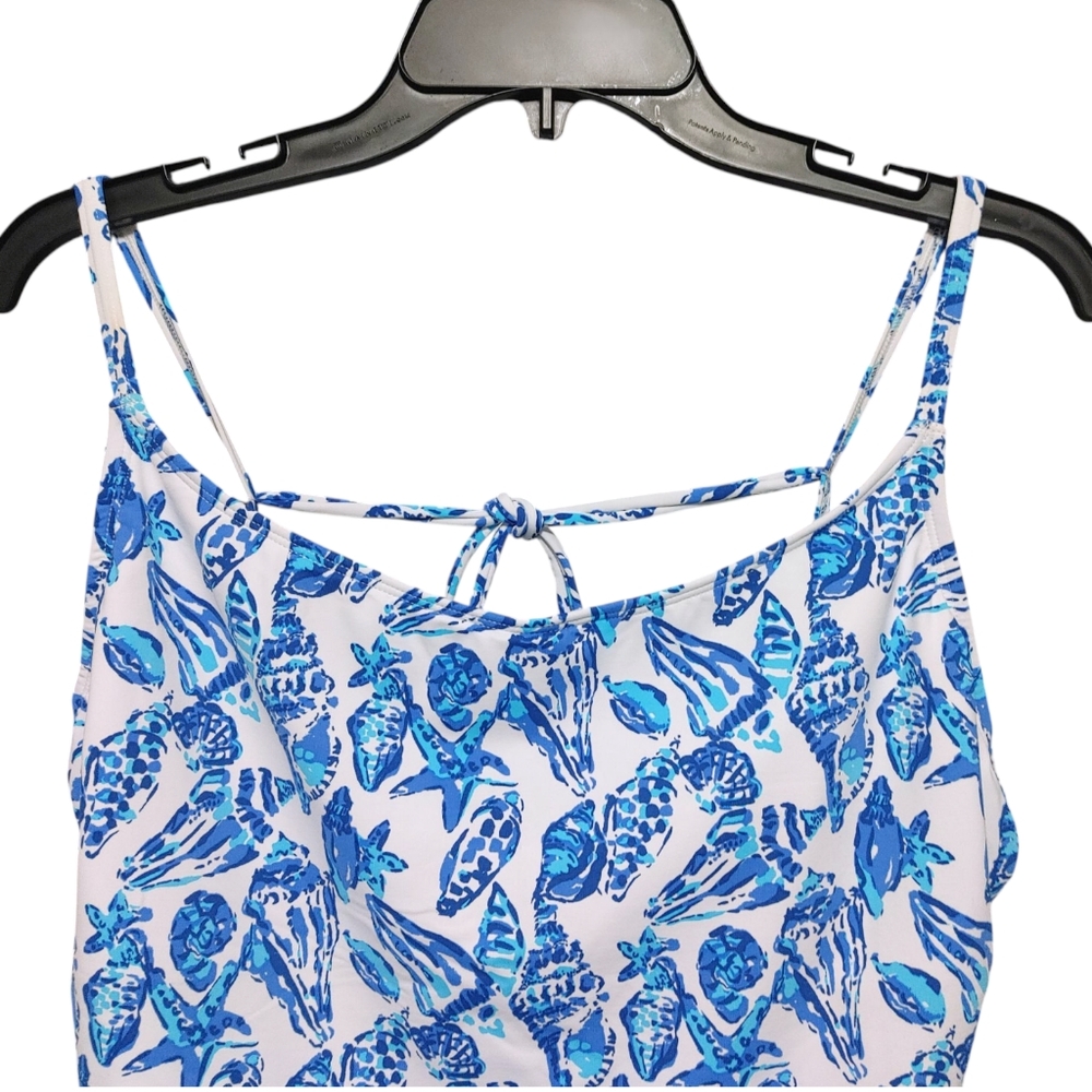Lilly Pulitzer Lima Blue Shell Pattern One Piece Swimsuit Women's Size 14 NWT - Picture 8 of 13
